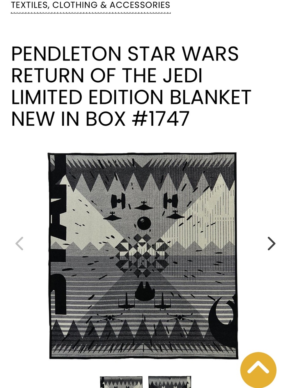 ISO Pendleton Gray & Cream Star Wars 'Return of the Jedi' Woven Blanket